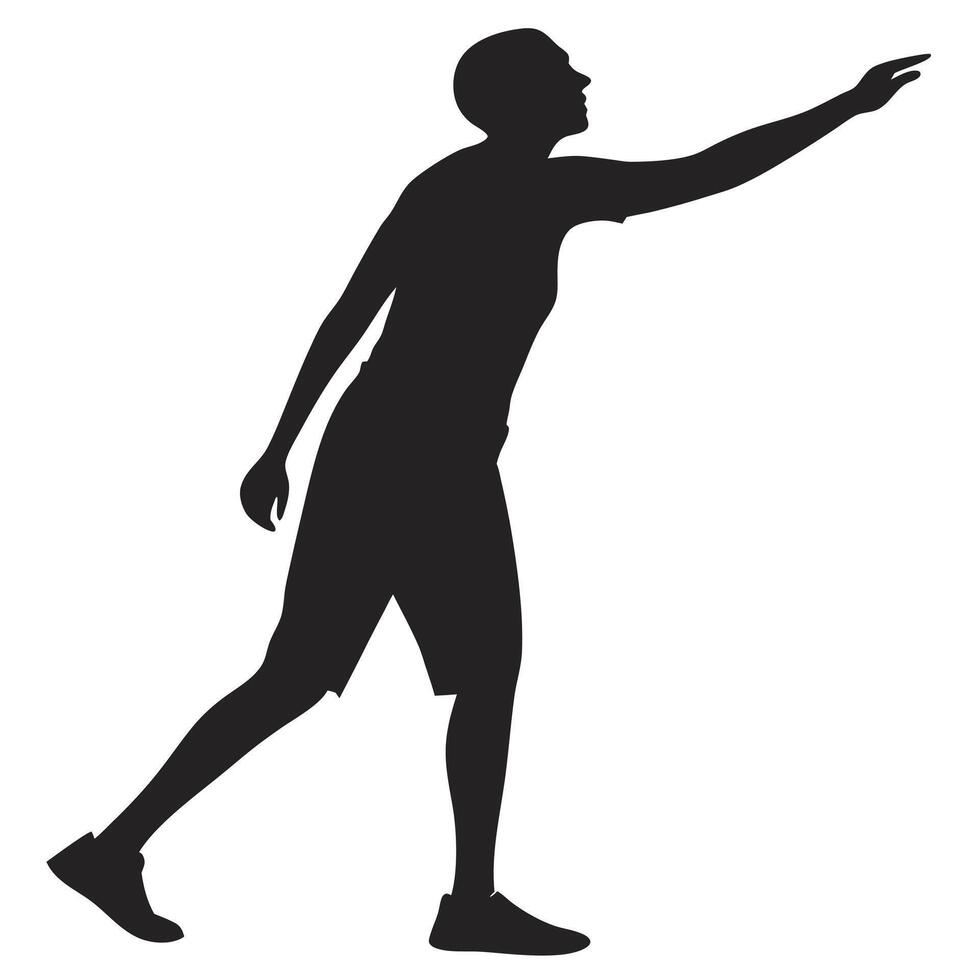 Silhouette Of Athlete Reaching Forward Design vector