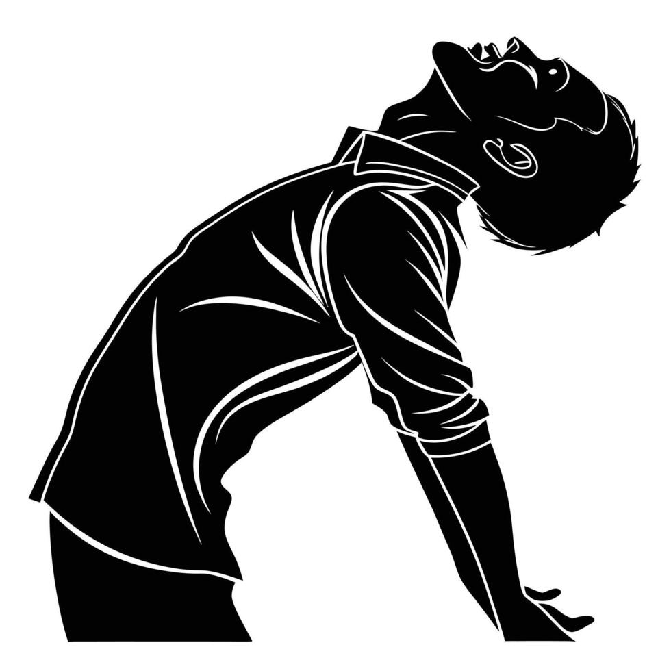 Silhouette Of Man In Pain Expression vector