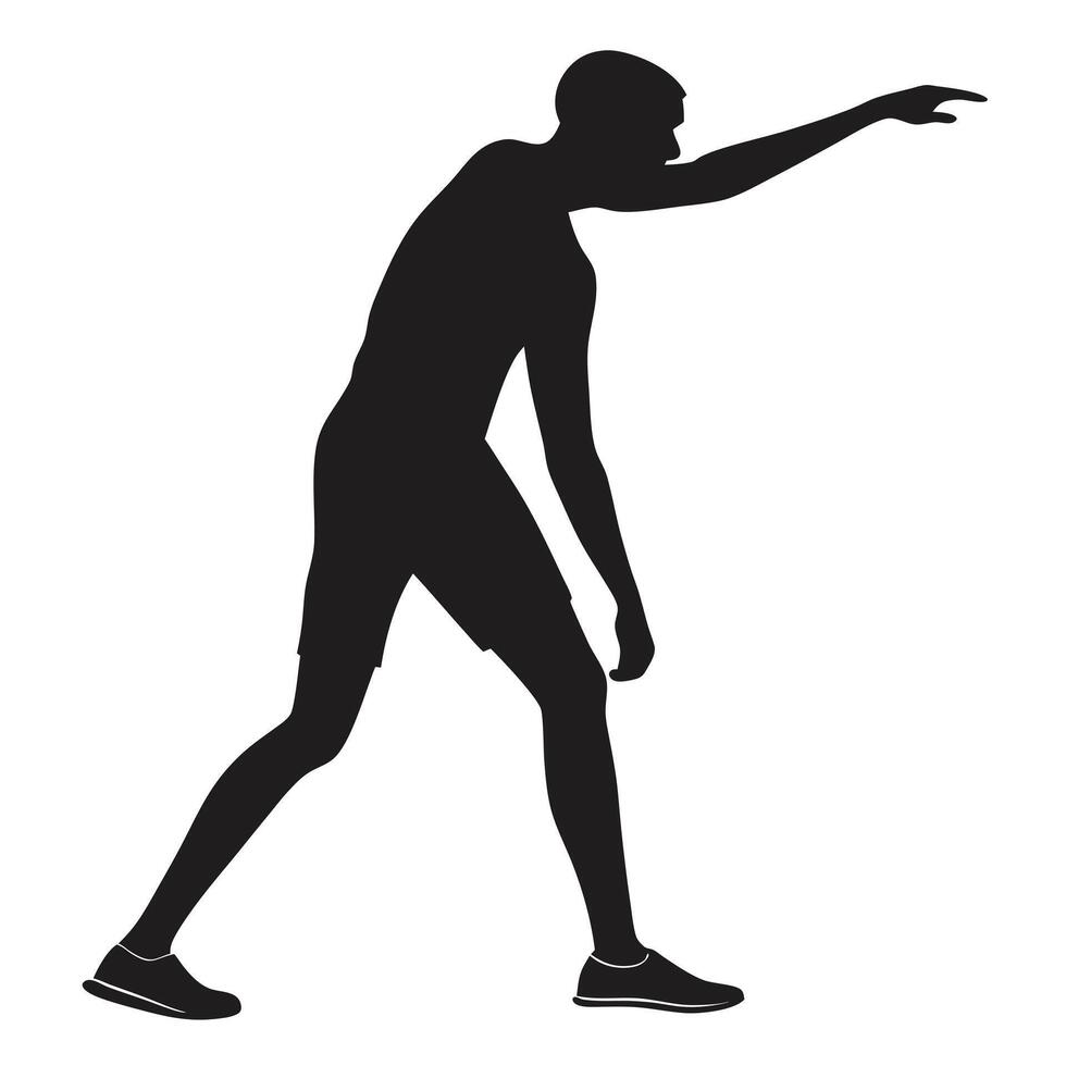 Silhouette Of Man Reaching Out Gesture vector