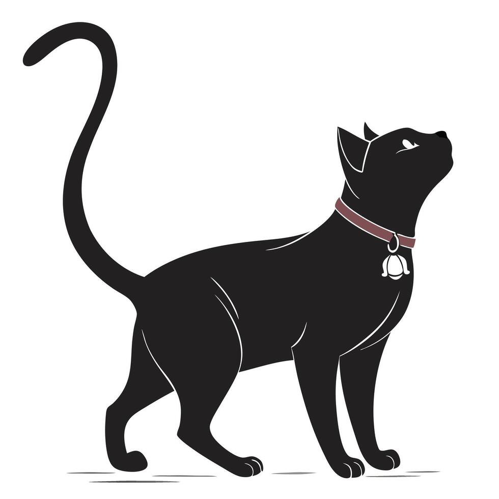 Cat looking upword vector
