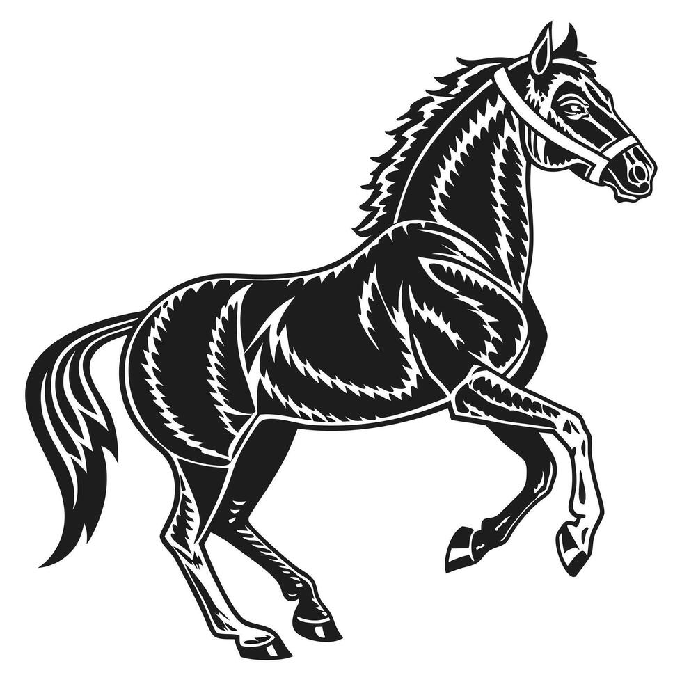 Silhouette Of Elegant Horse In Motion vector