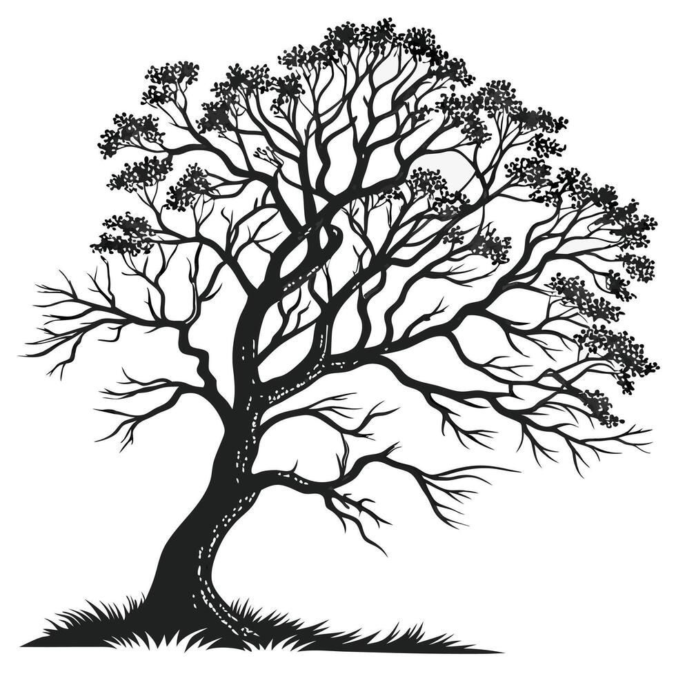 Silhouette Tree Artistic Black vector