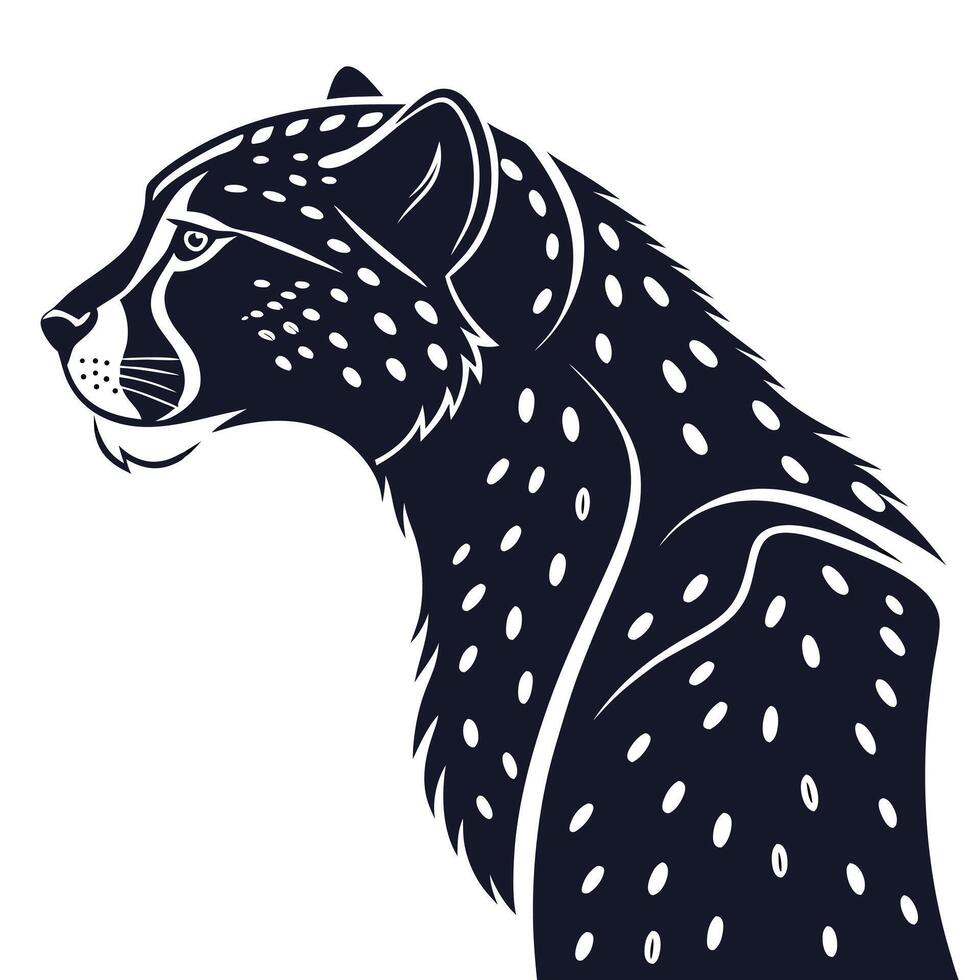 Stylized Cheetah Profile Illustration vector