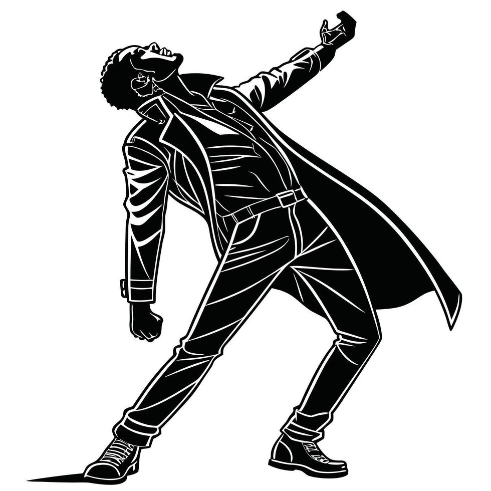 Stylish Man In Silhouette Pose vector