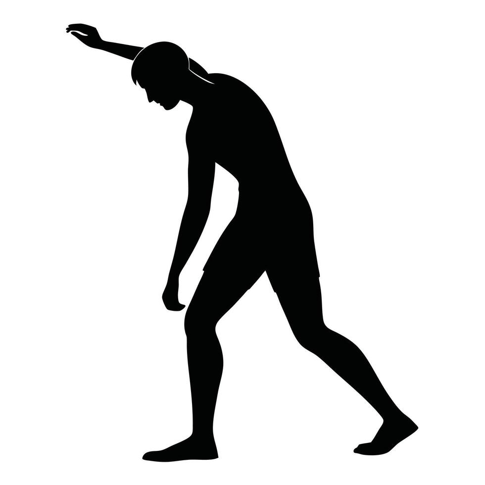 Woman Leaning Silhouette Tired Or Exhausted vector