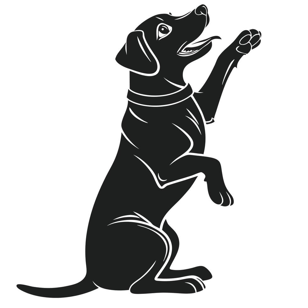 Art Of Labrador Standing Up vector