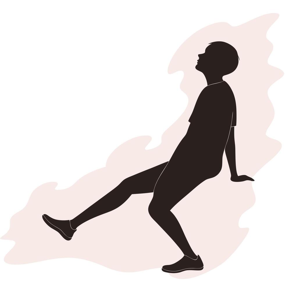 Woman Silhouette Relaxing Simple Design vector