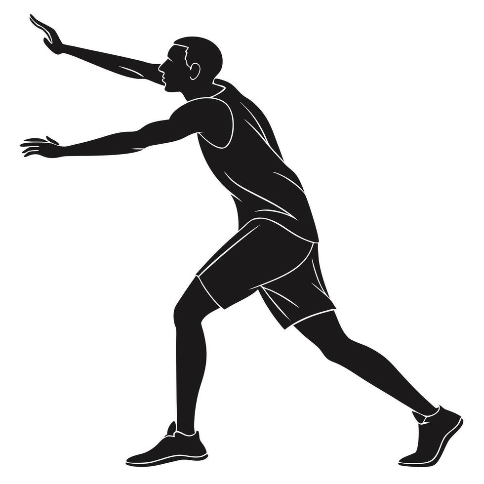 Volleyball Player Silhouette Ready To Serve vector