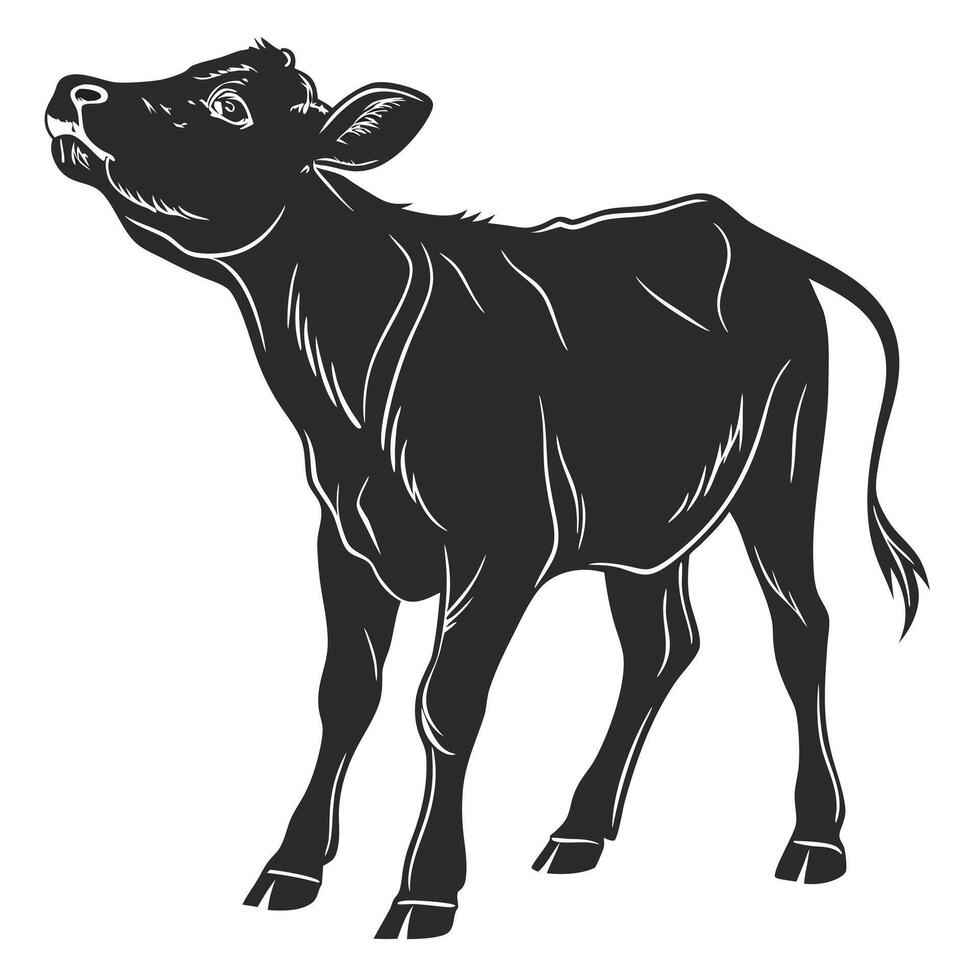 Black And White Calf Illustration vector