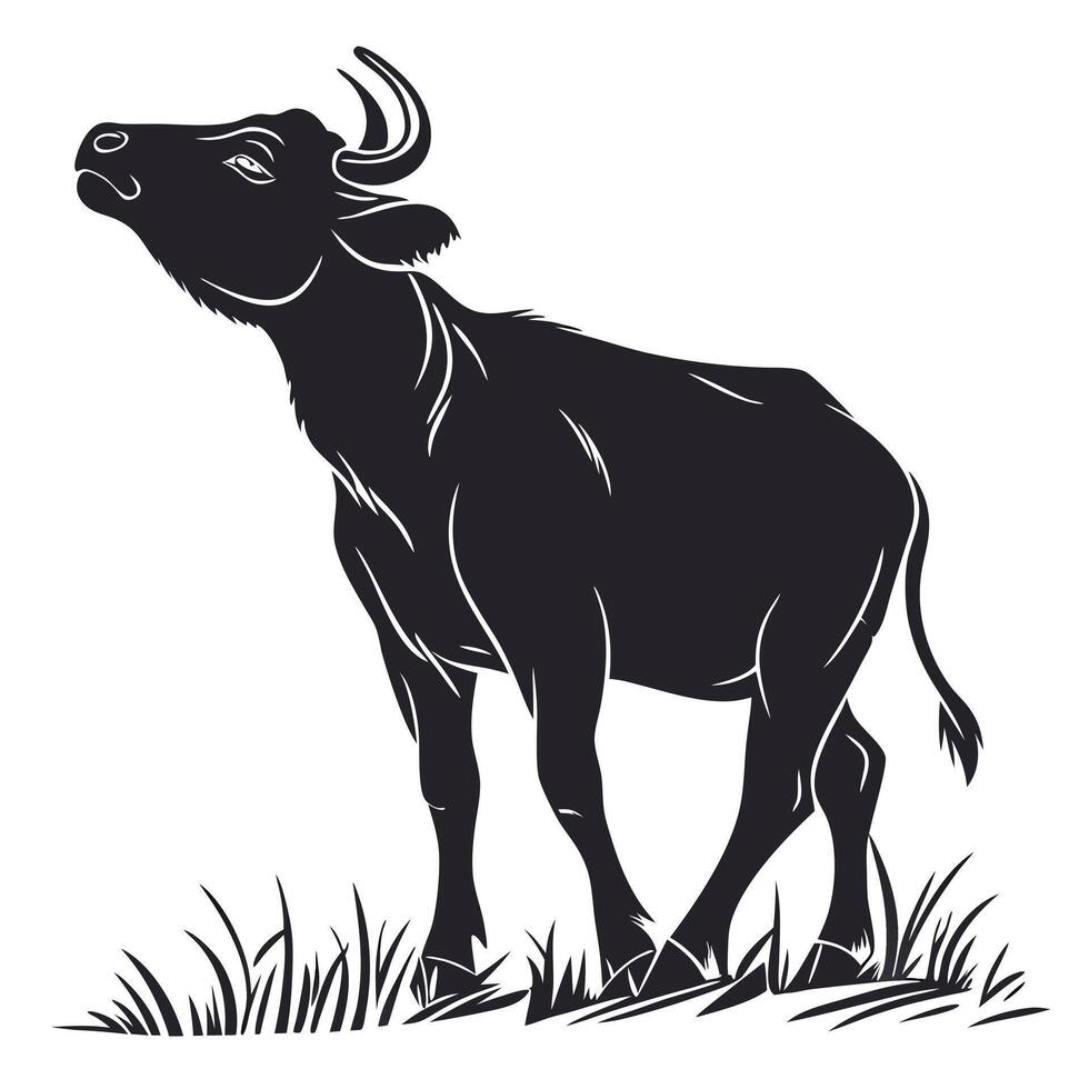 Buffalo Silhouette Isolated On White Background vector
