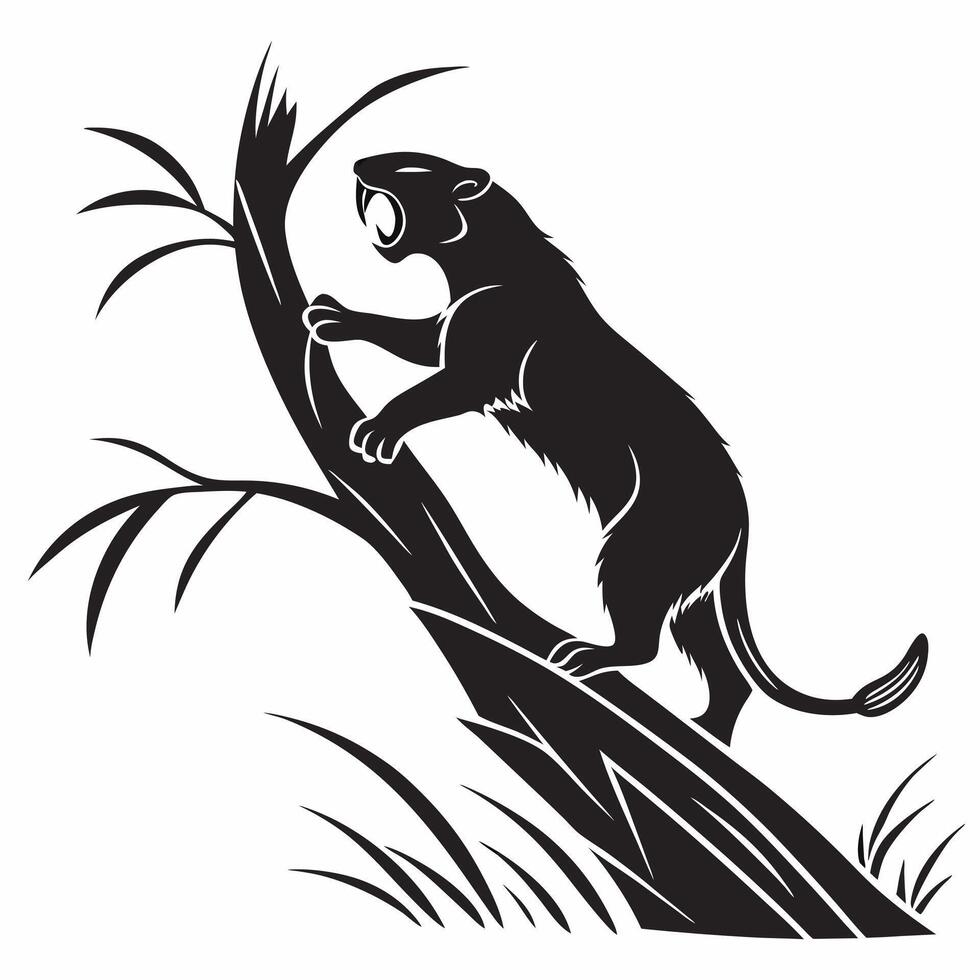 Black Panther Climbing vector