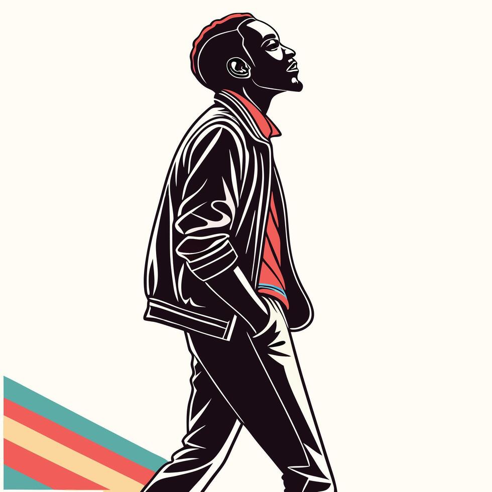 Confident Man Walking Illustration vector
