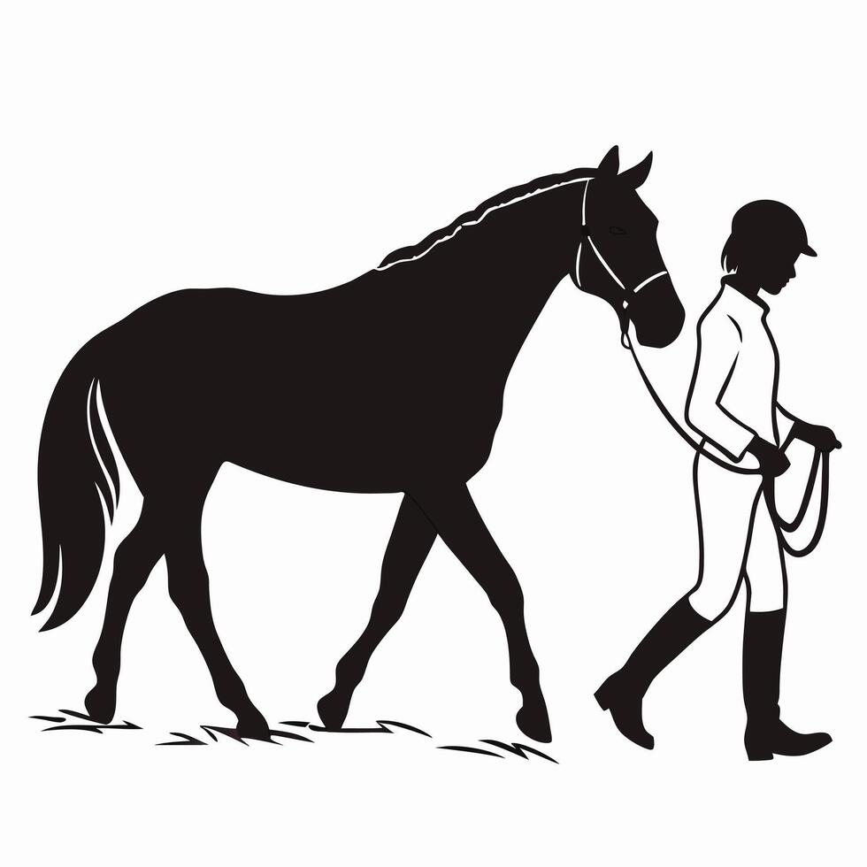 Horse And Rider Silhouette Image vector