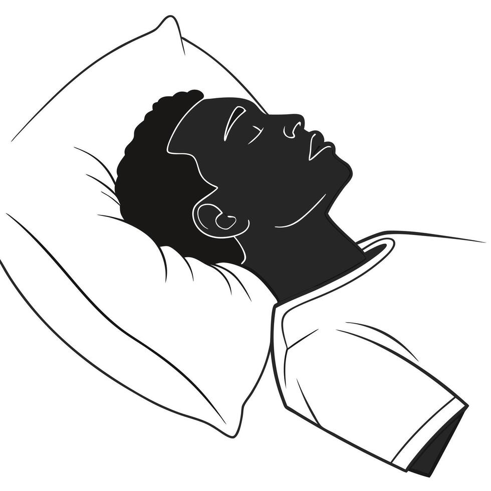 Man Sleeping Line Art Illustration vector