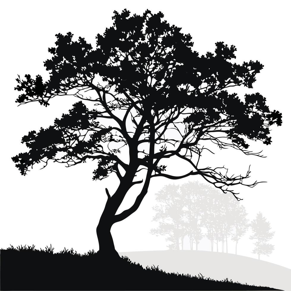 Silhouette Tree Graphic Landscape Design vector