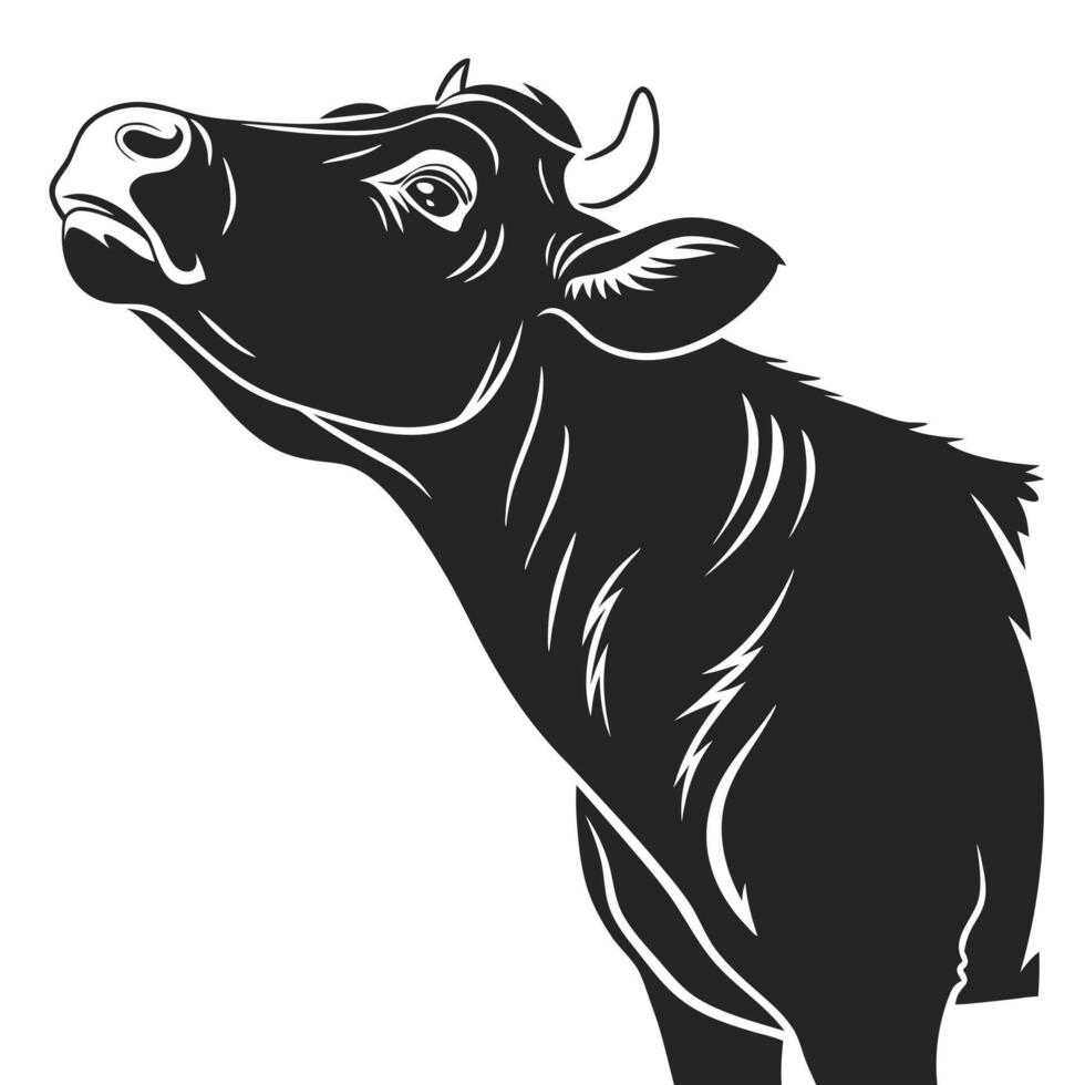 Illustration Of A Cow Head vector