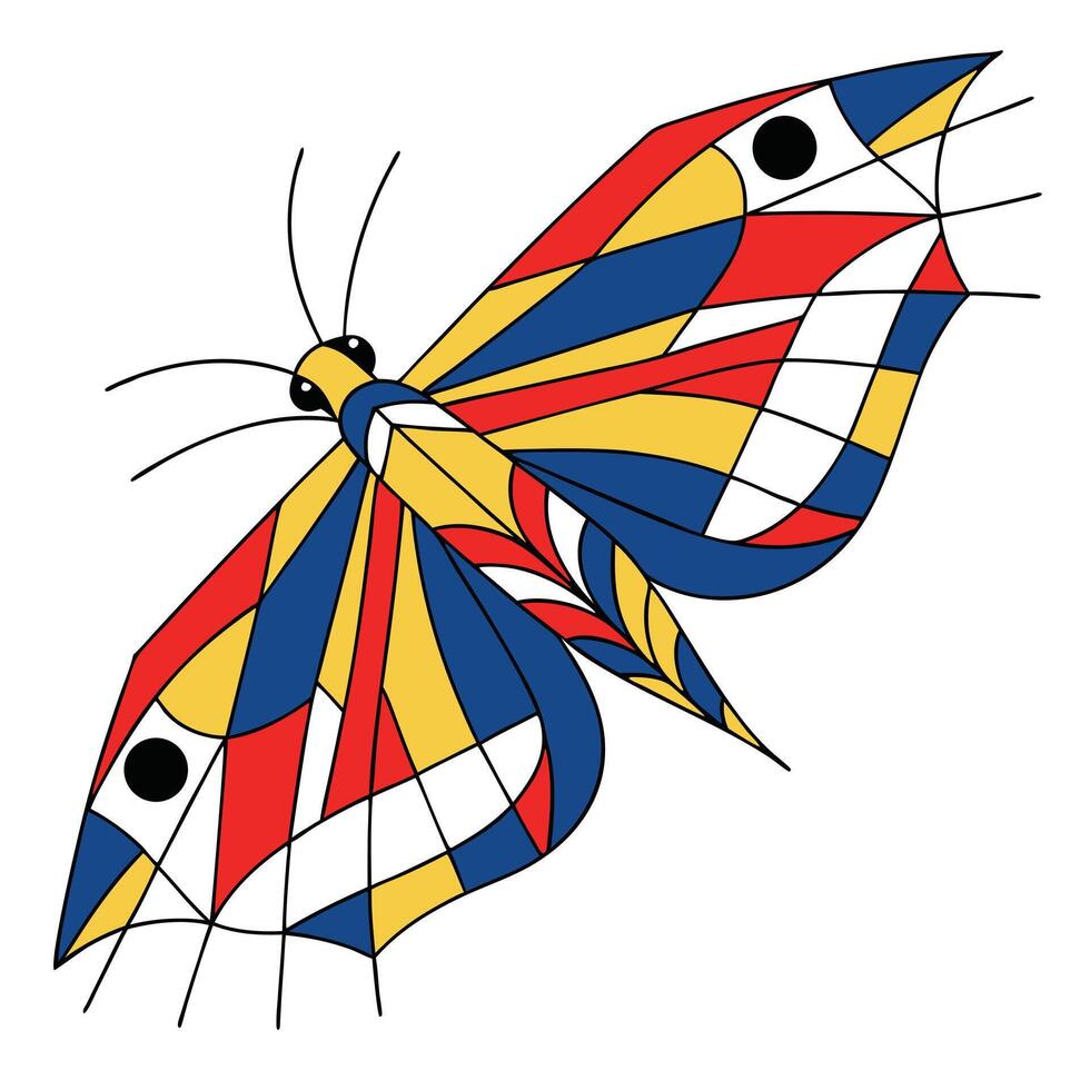 Colorful Abstract Butterfly Design On White vector