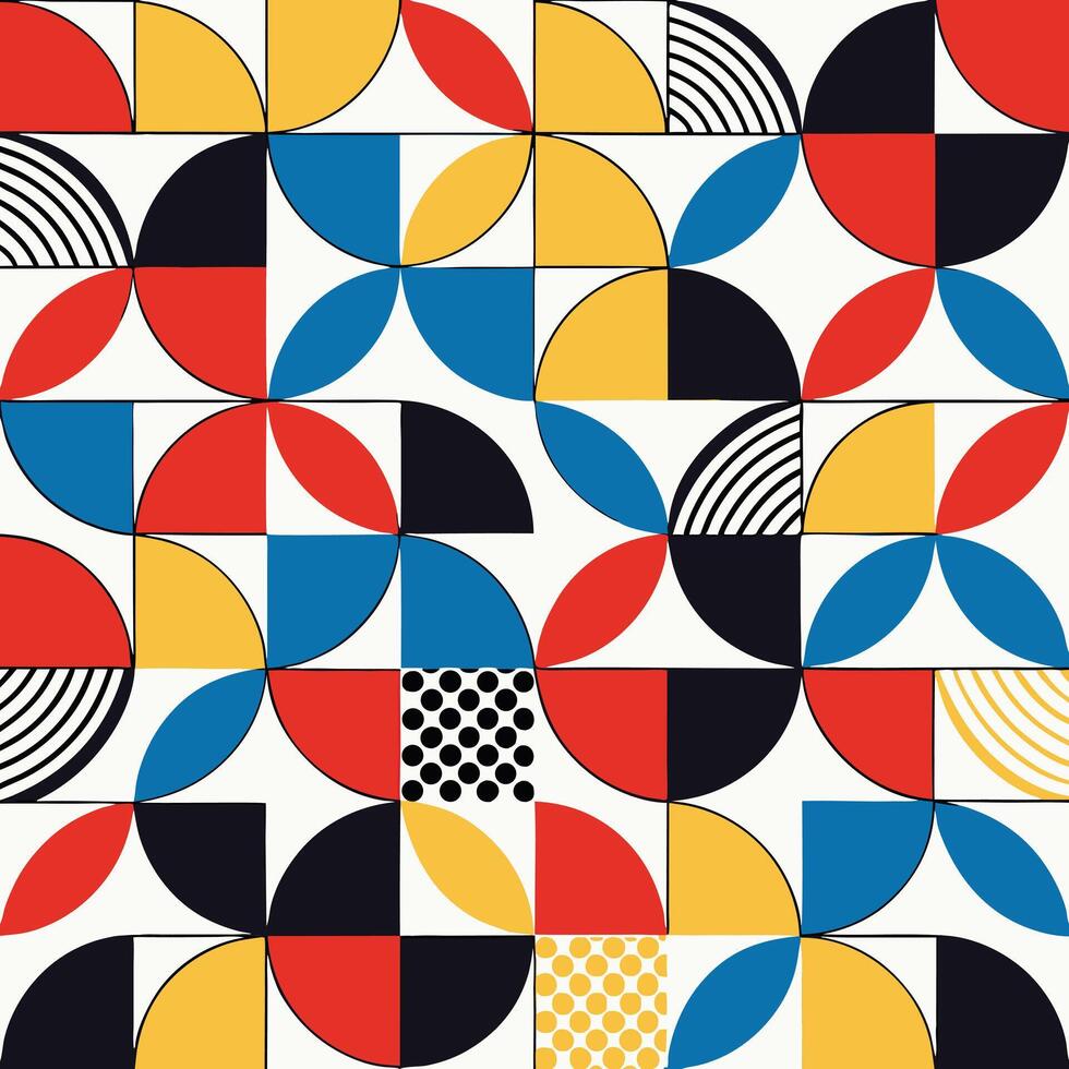 Geometric Bauhaus Pattern Retro Style vector