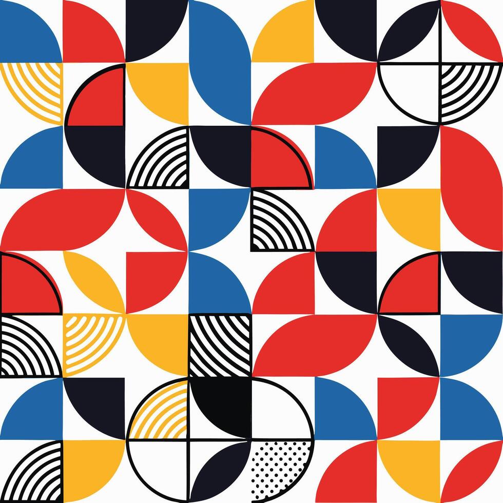 Geometric Pattern Bauhaus Style Design vector