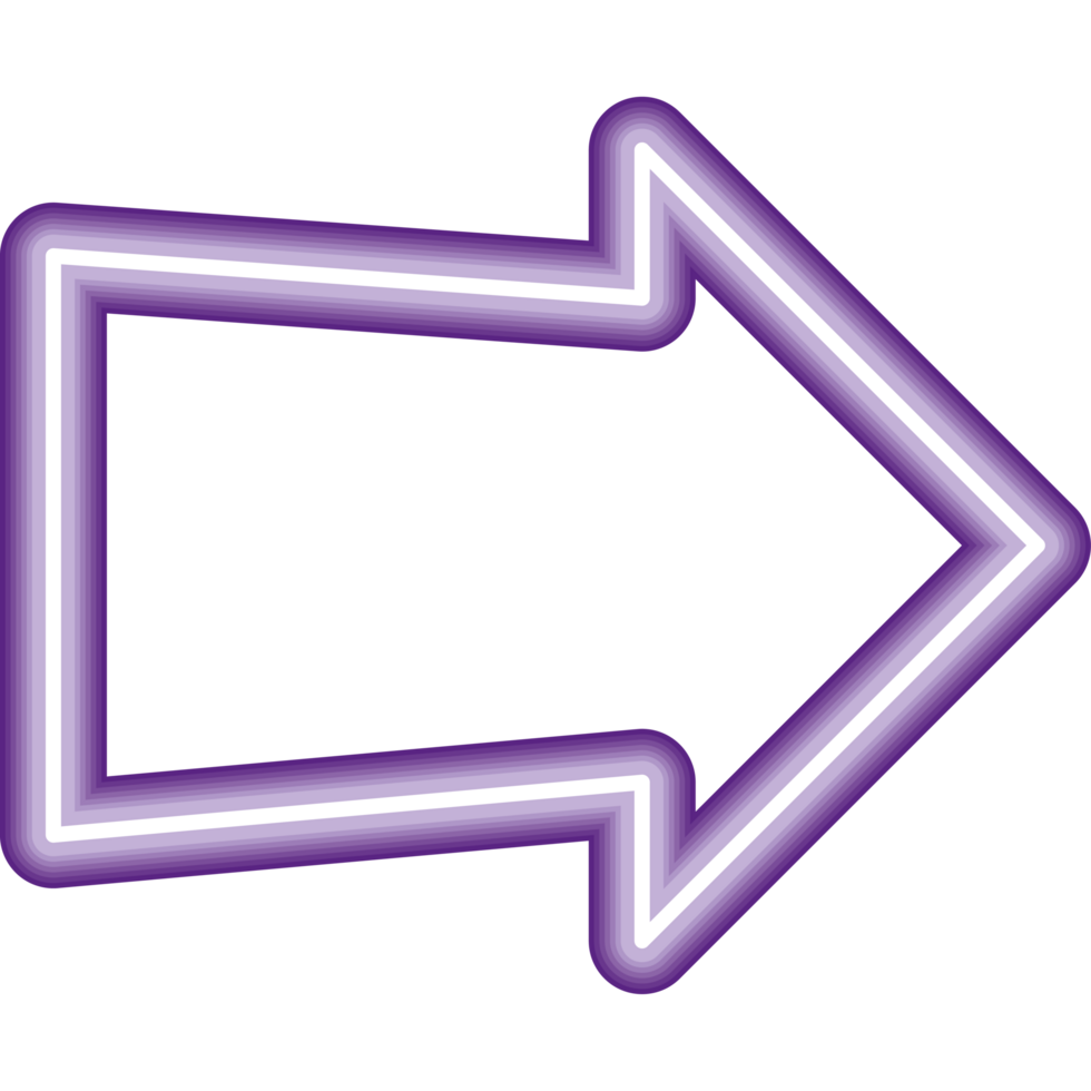 bright shiny neon arrow design png