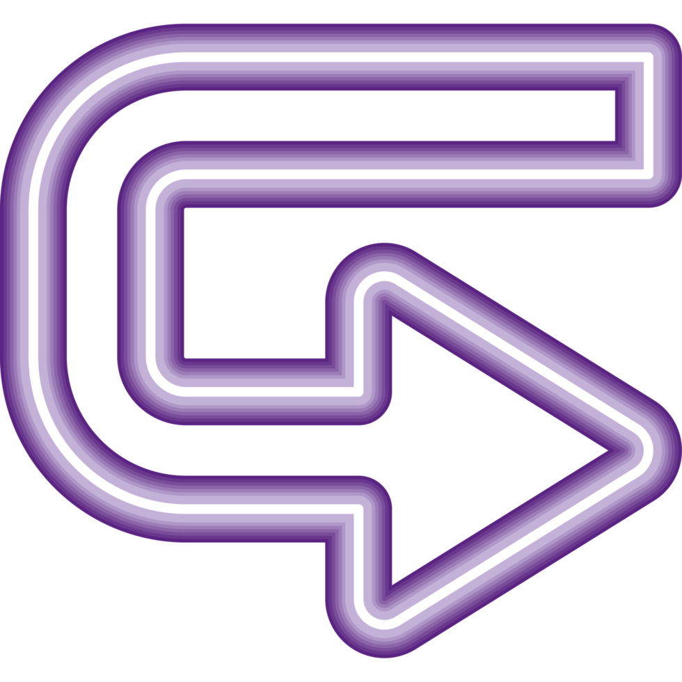 return purple glowing neon arrow png