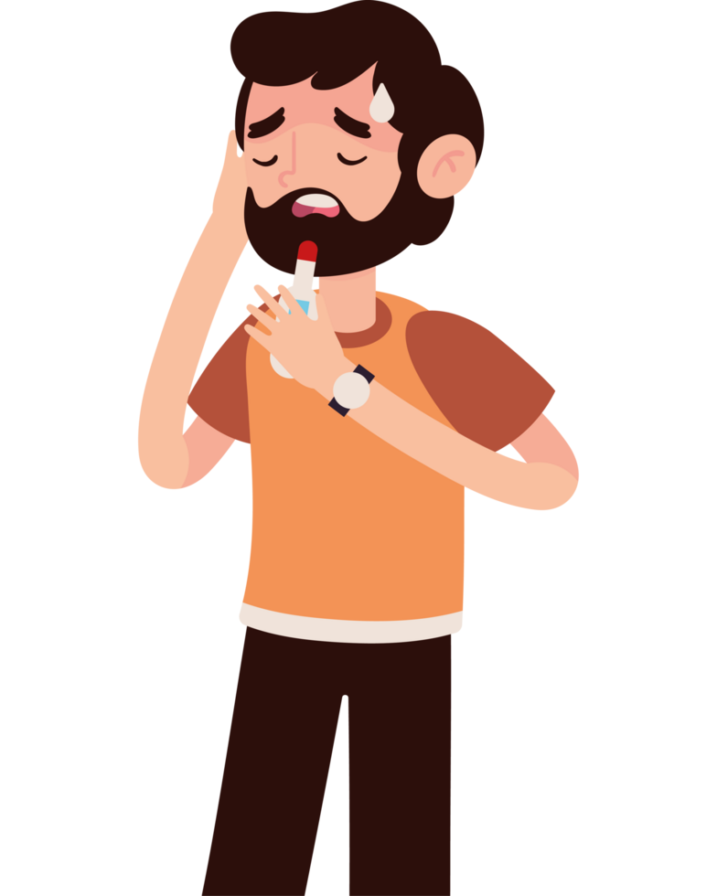 male character with monkeypox virus png
