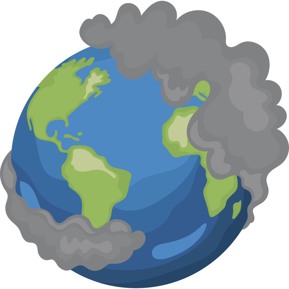 planet suffering from global warming png