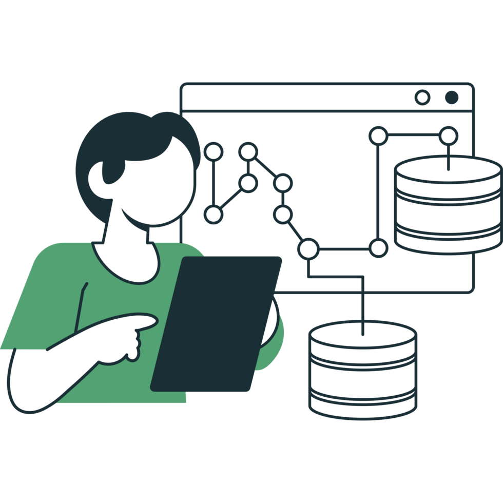 man and data base ai machine png