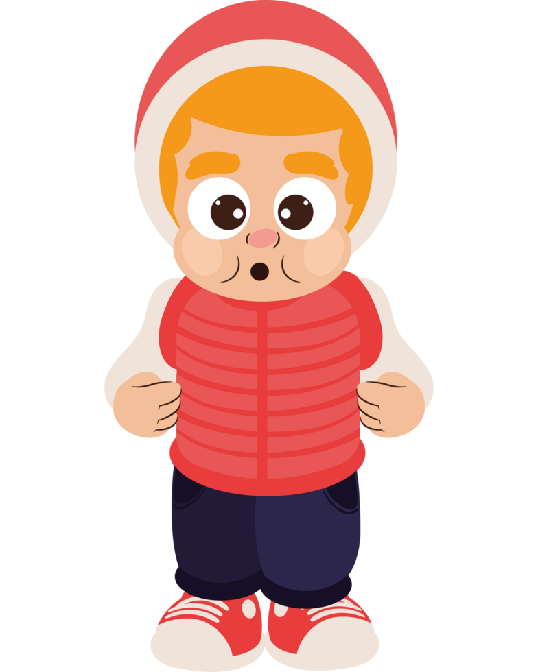 little blond boy Wearing Winter Clothes png