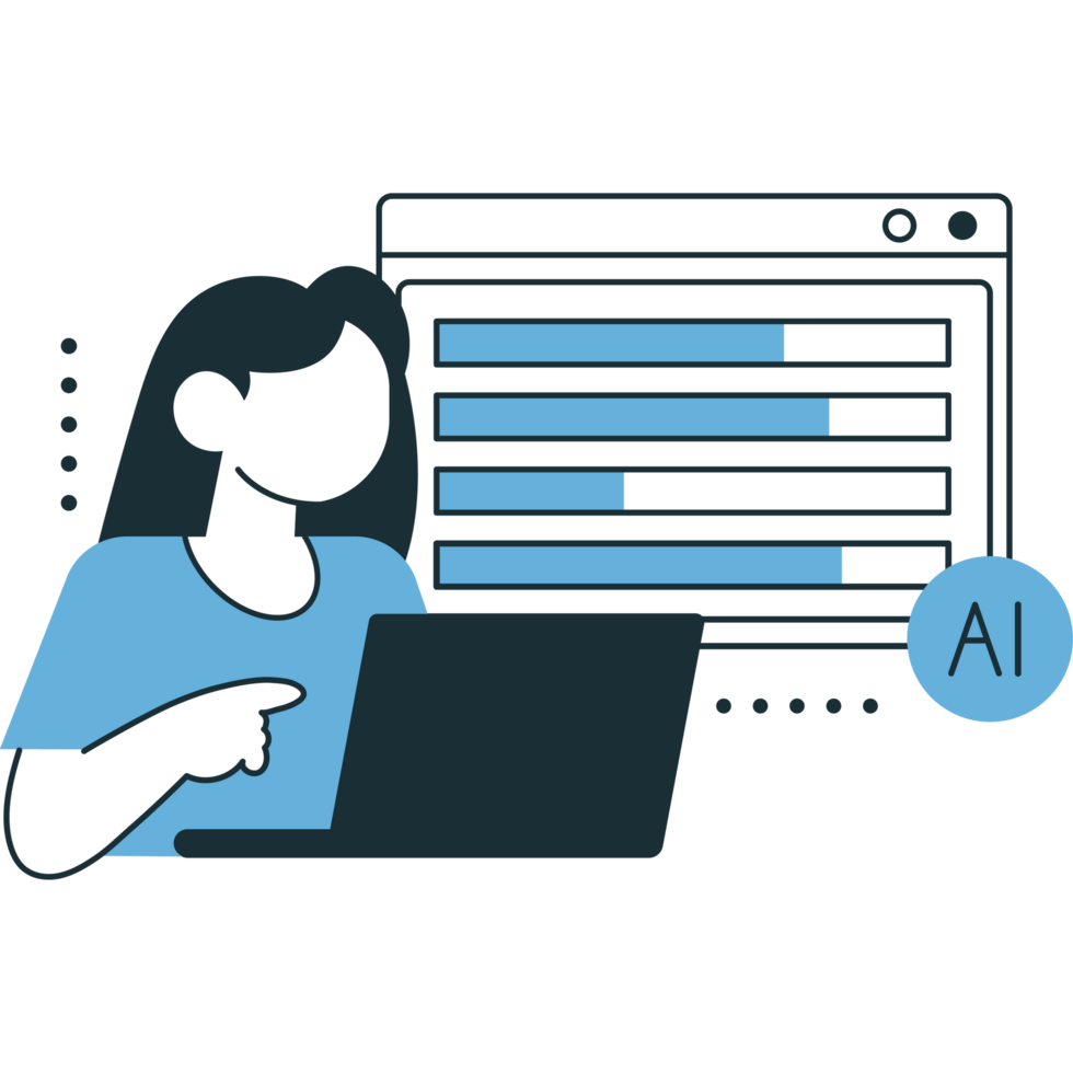 girl and ai machine learning png
