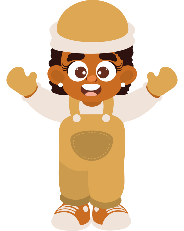afro little girl Wearing Winter Clothes png