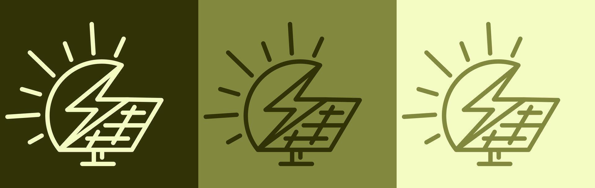 Set of solar energy logos. Symbols of clean, renewable and alternative energy. vector