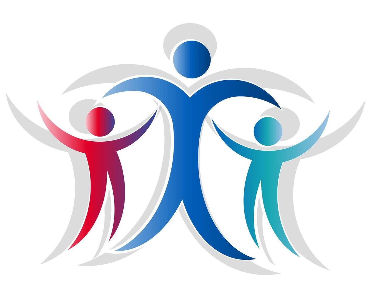 Family abstraction. Social logos and charity for children. Family education logo with love design. vector
