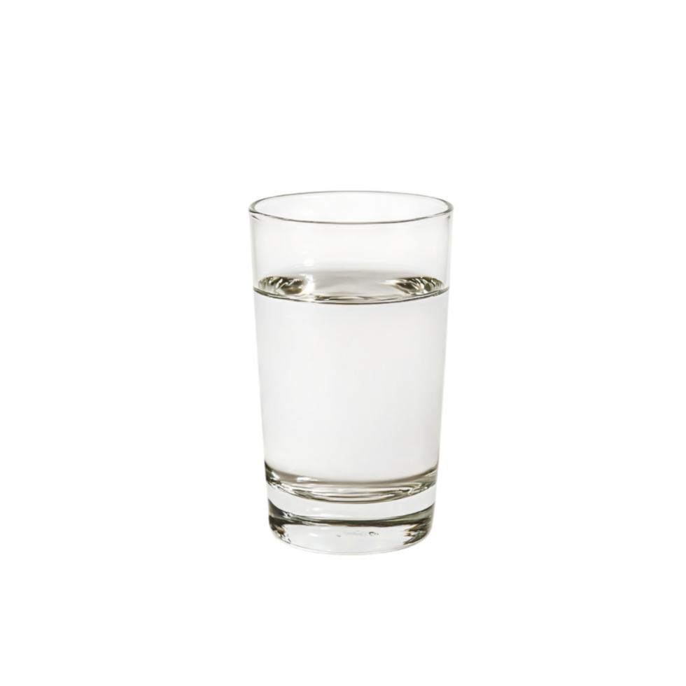 Clear Glass of Water with Ripple Effects on Surface for Refreshing Drink png