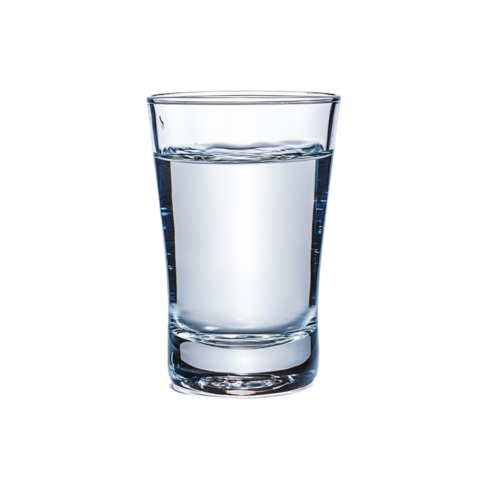 Clear Water in Shot Glass with Reflection png