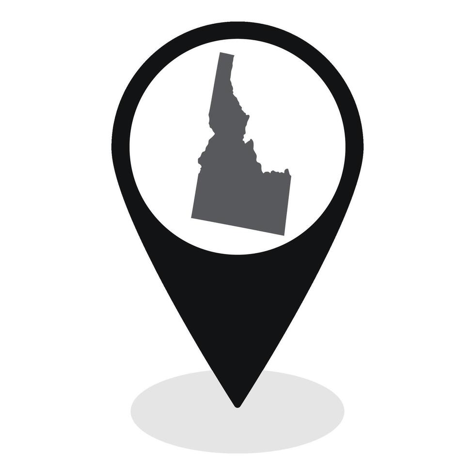 Idaho state map. Map of Idaho state on map pinpoint in black color vector