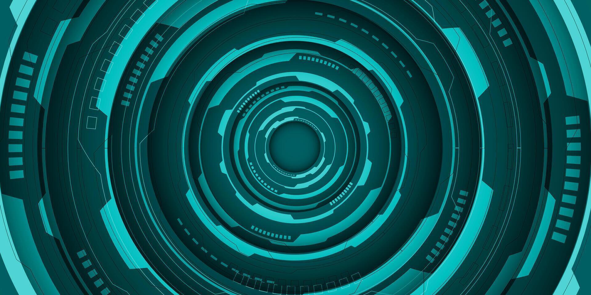 Abstract green tone cyber circuit geometric technology futuristic design modern creative background vector