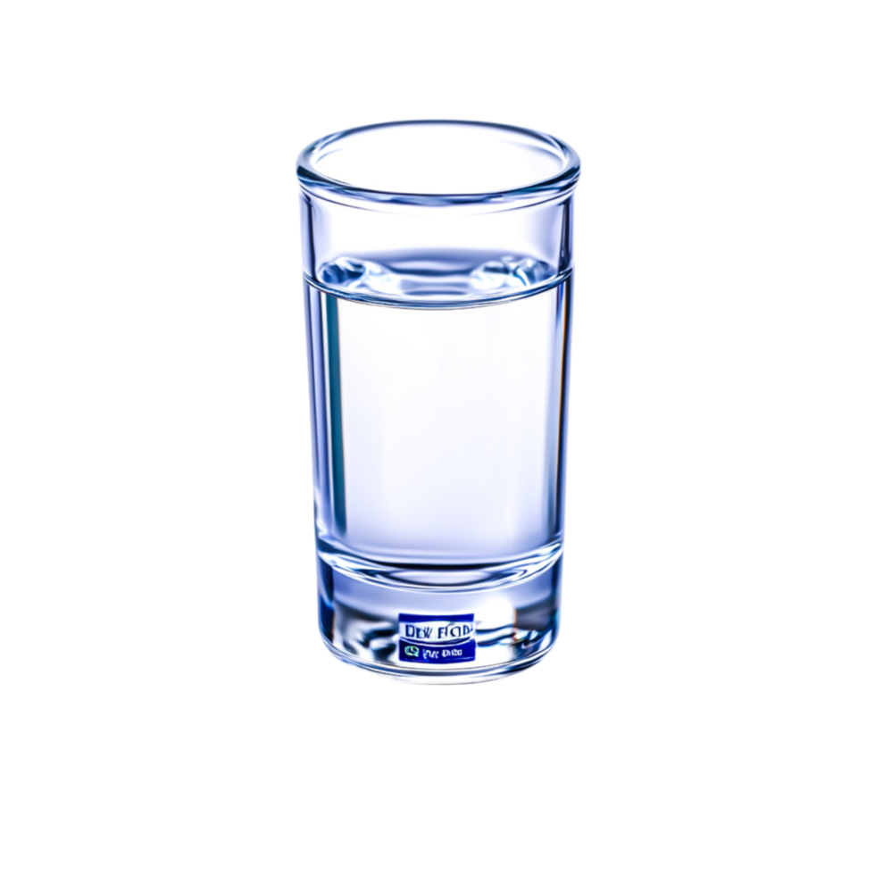 Clear Glass of Water on with Reflections and Light Effects png