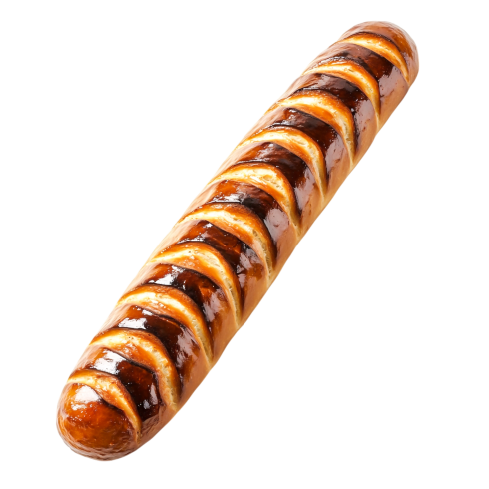 Deliciously Baked Golden Bread Stick with Crispy Twists and Glazing png