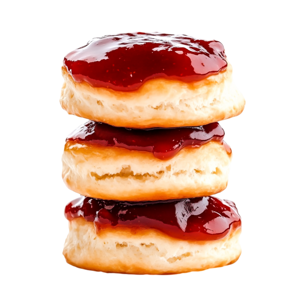Freshly Baked Biscuits Topped with Strawberry Jam png