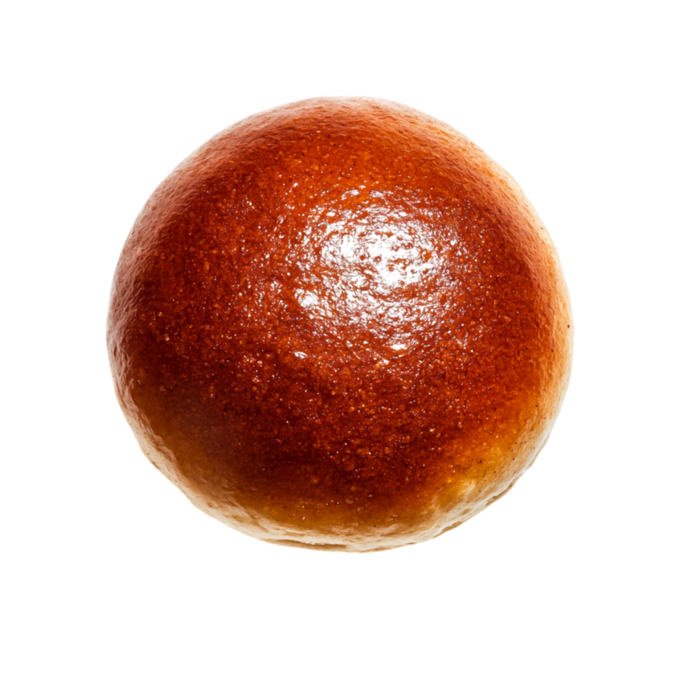 Freshly Baked Golden Brown Brioche Bread Bun with Glossy Surface png