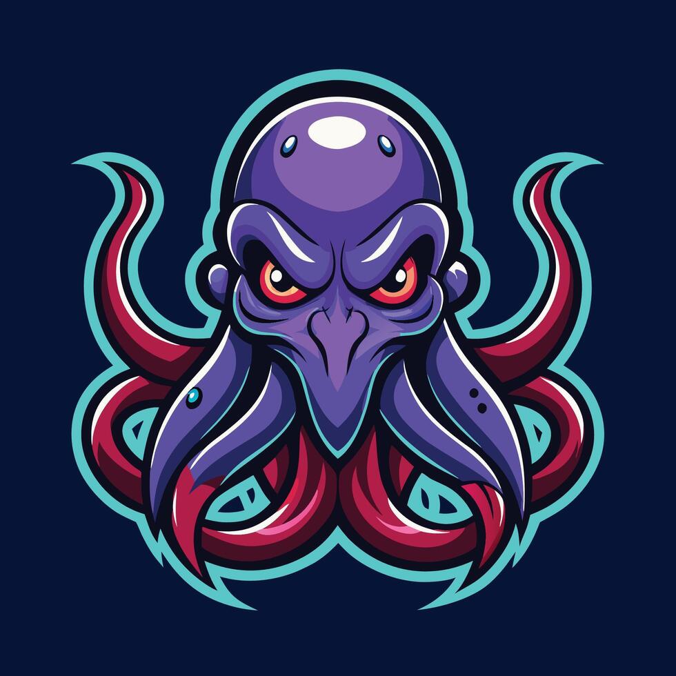 Fierce Octopus Mascot Logo Design for Sports and eSports Teams vector