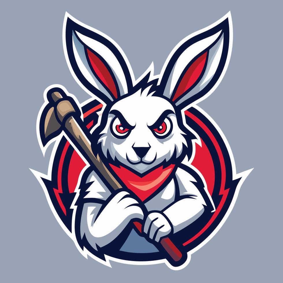 Modern Illustration of a Rabbit Mascot Logo with Vibrant Colors vector