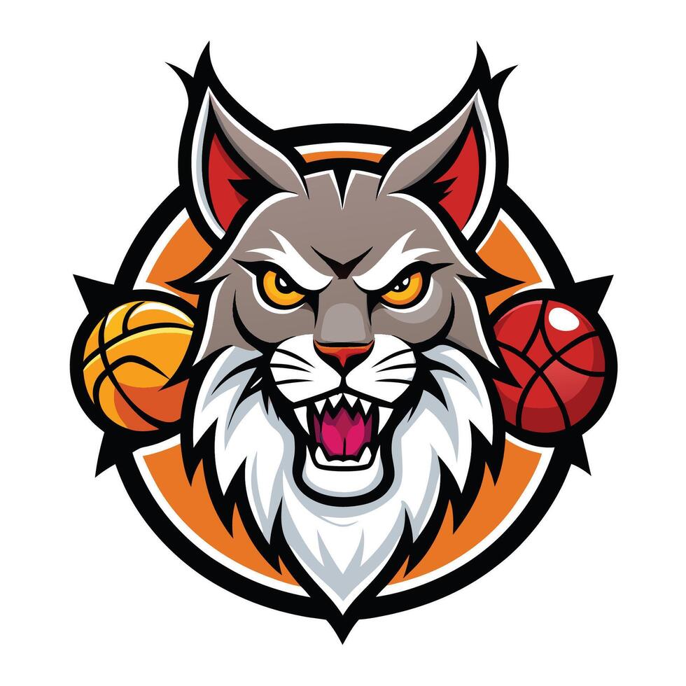 Lynx Head Mascot and Logo Set for Football Team vector