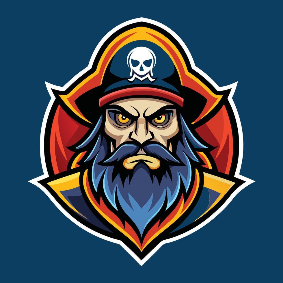Fierce Pirate Esports Gaming Mascot Logo Template for Competitive Teams vector