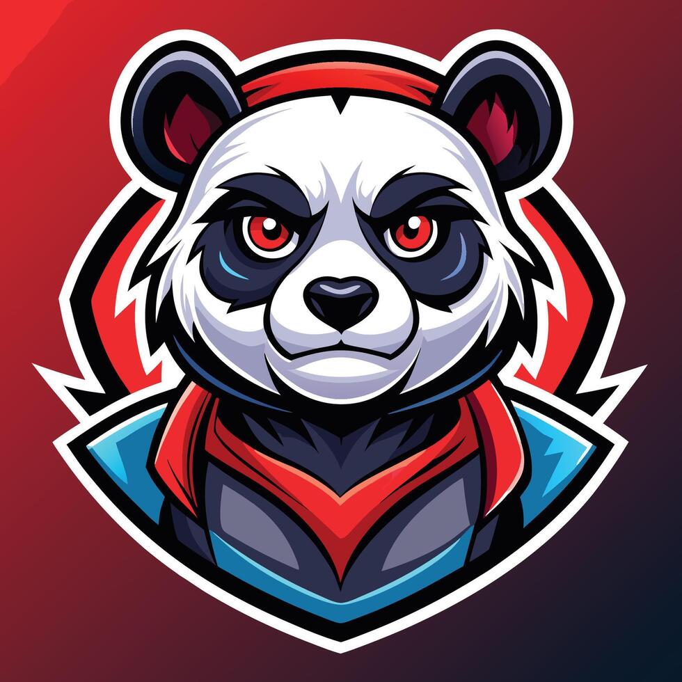 Mighty Panda E Sports Mascot with Intricate Artwork vector