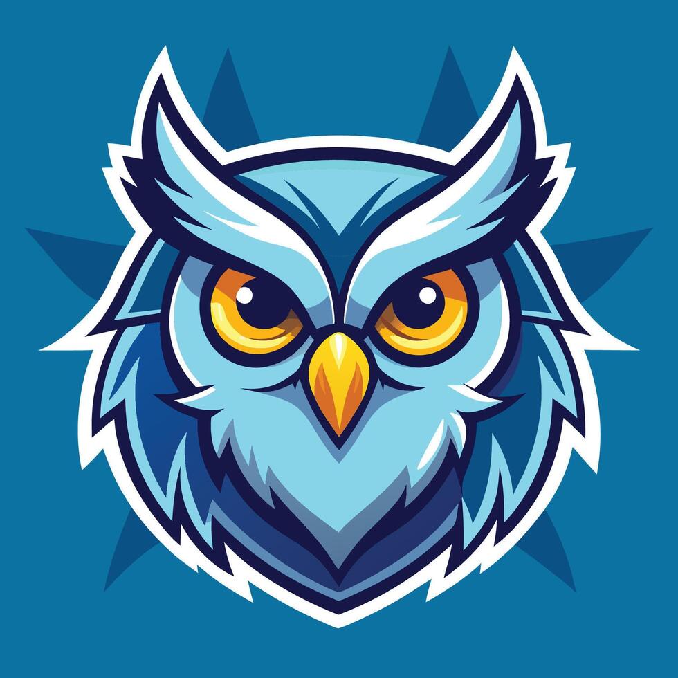 Striking Owl Head Mascot Logo in an Background vector