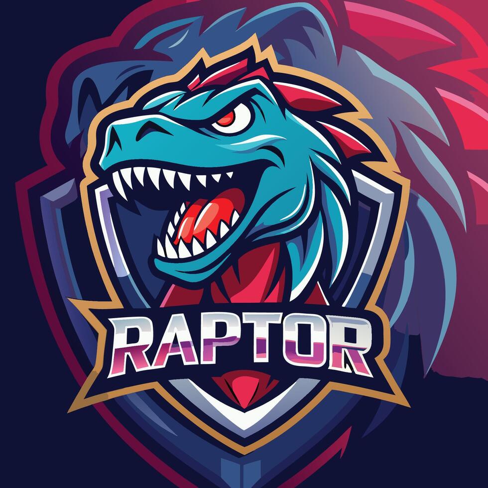Modernized Raptor Mascot Design with Intricate Illustrations vector