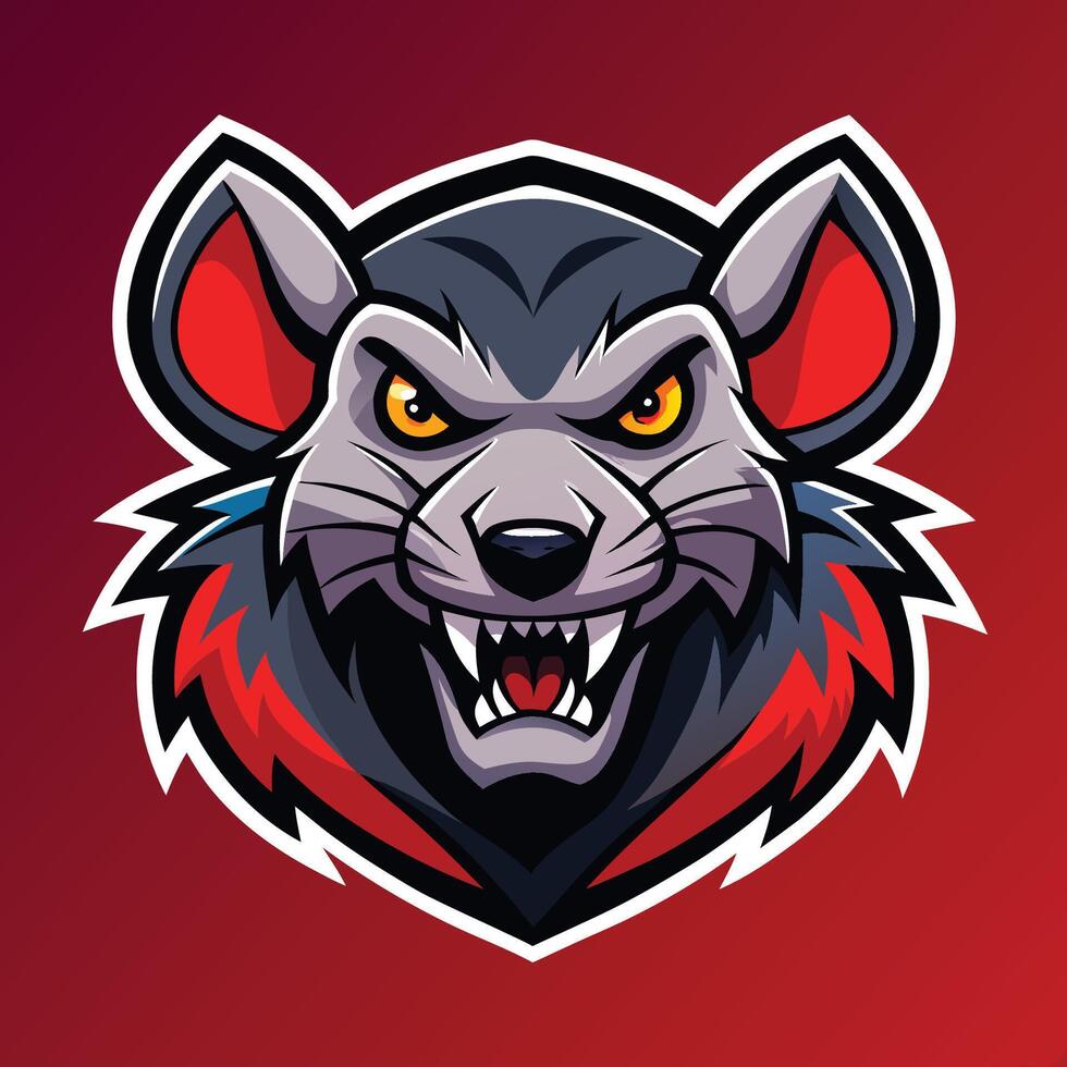 Modern Illustrative Mascot Logo Featuring a Rat Character vector