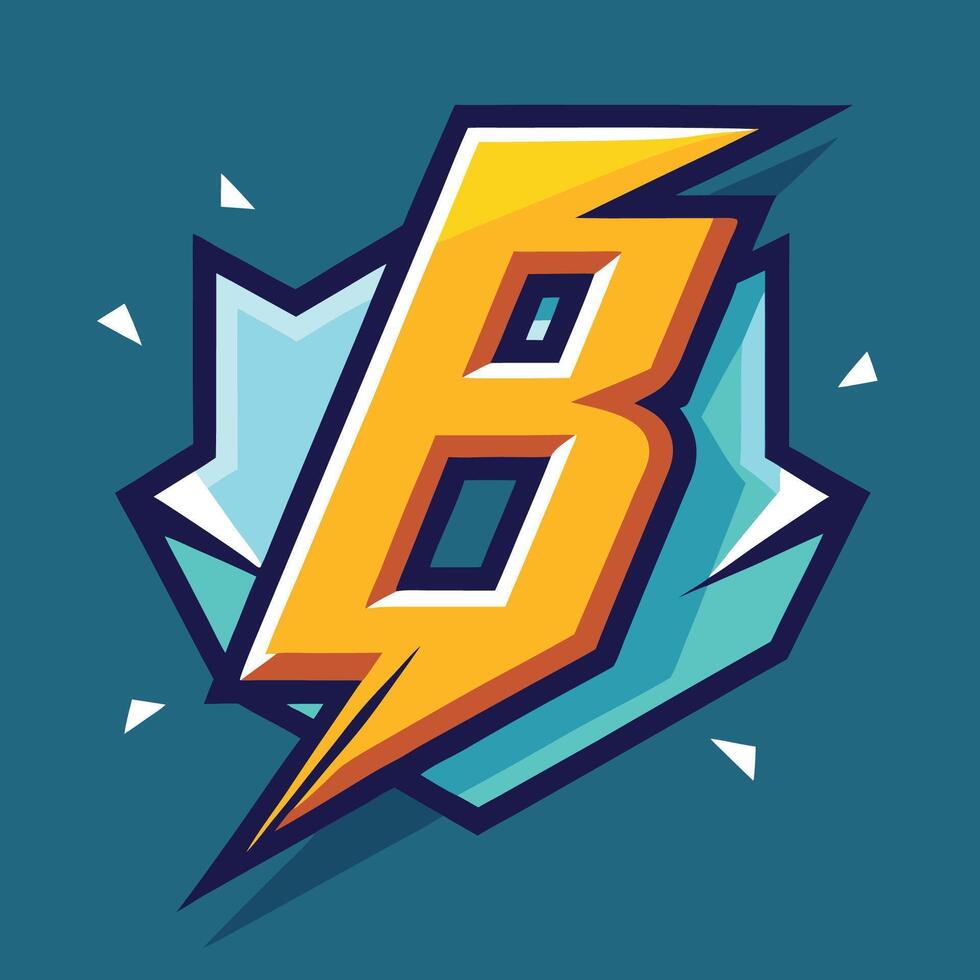 Modern Power Lightning Stick Icon with Initial Letter B L vector